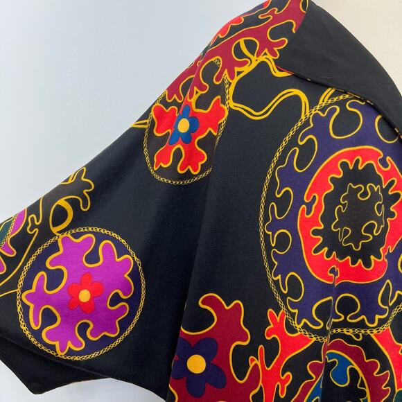 Natori Reversible Open-Front Cardigan Kaftan Black Multicolor M Oversized - Picture 3 of 7